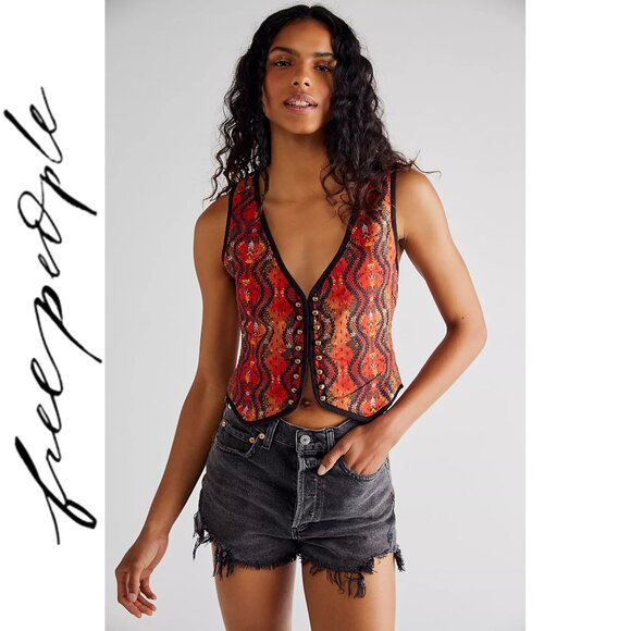 🆕 NWOT Free People | Gemini Quilted Vest in Rust Combo | XS - Picture 15 of 15